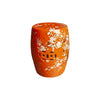 Taburet ceramic YATORO floral portocaliu pentru living sau dining, design modern