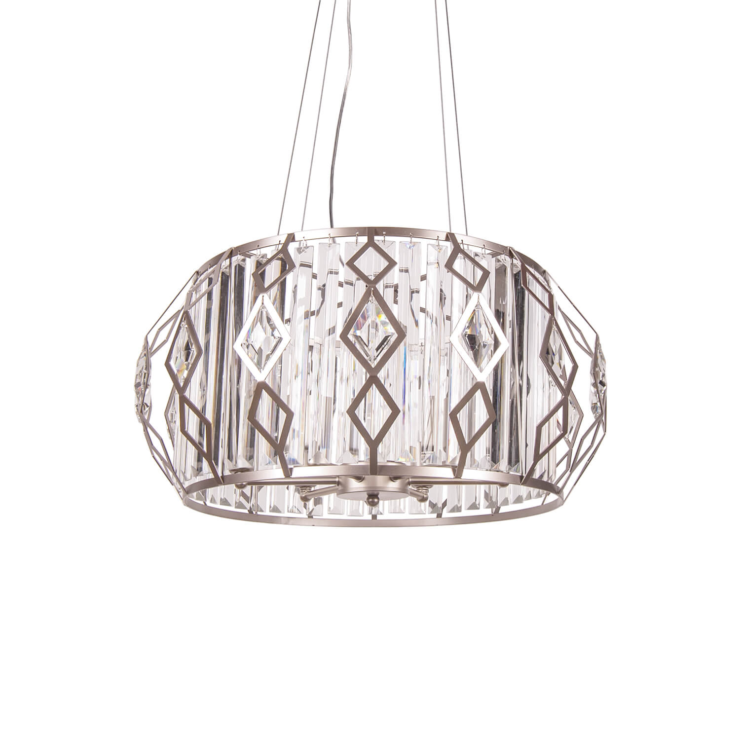 Candelabru argintiu de metal si sticla ASIFA S6 design clasic, glam pentru dining sau living