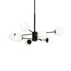 Cauti o lampa suspendata neagra ANOUK S8 cu globuri de sticla, design modern, minimalist, pentru living, dining sau dormitor?