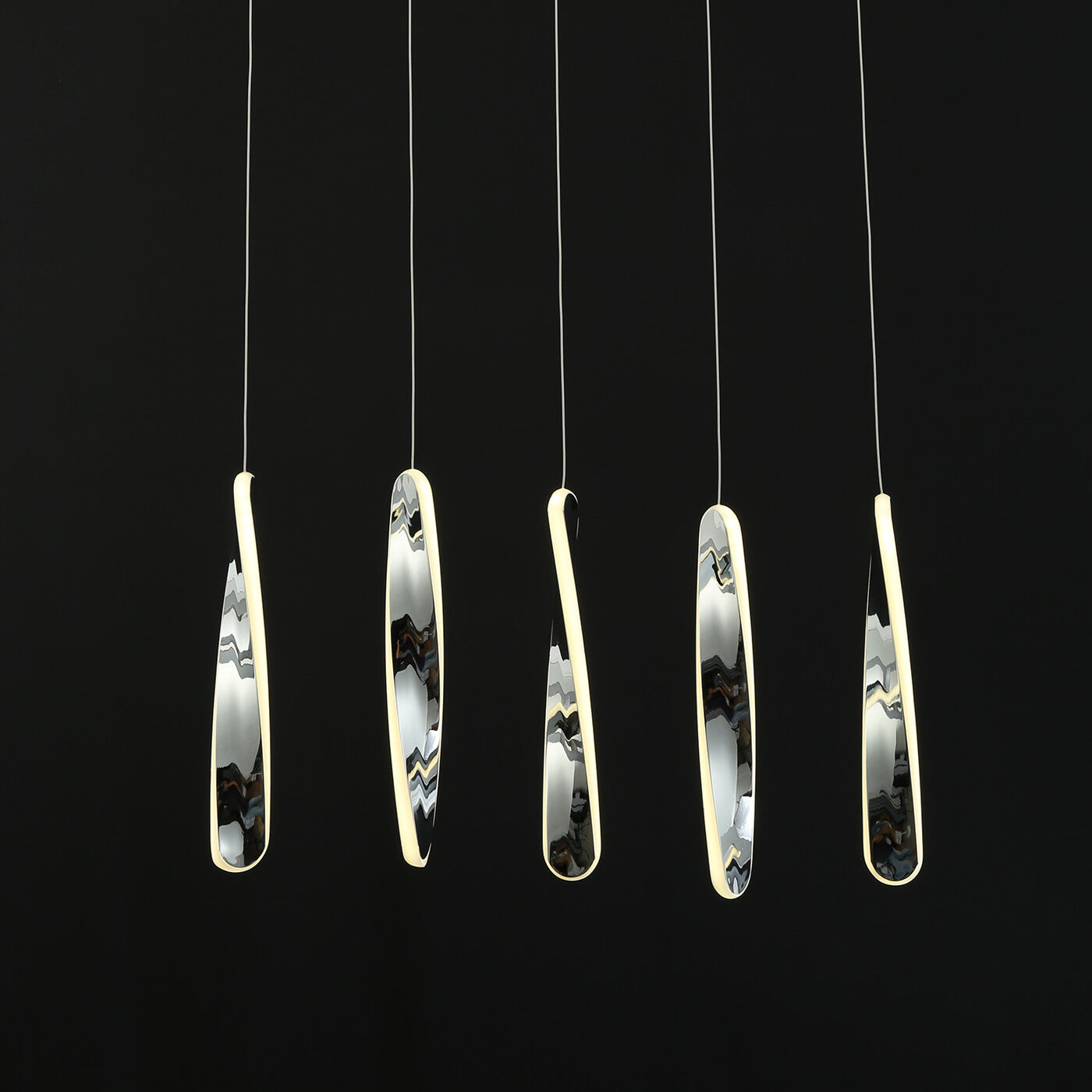 Lampa suspendata moderna KIM S5 cromata cu LED xxW