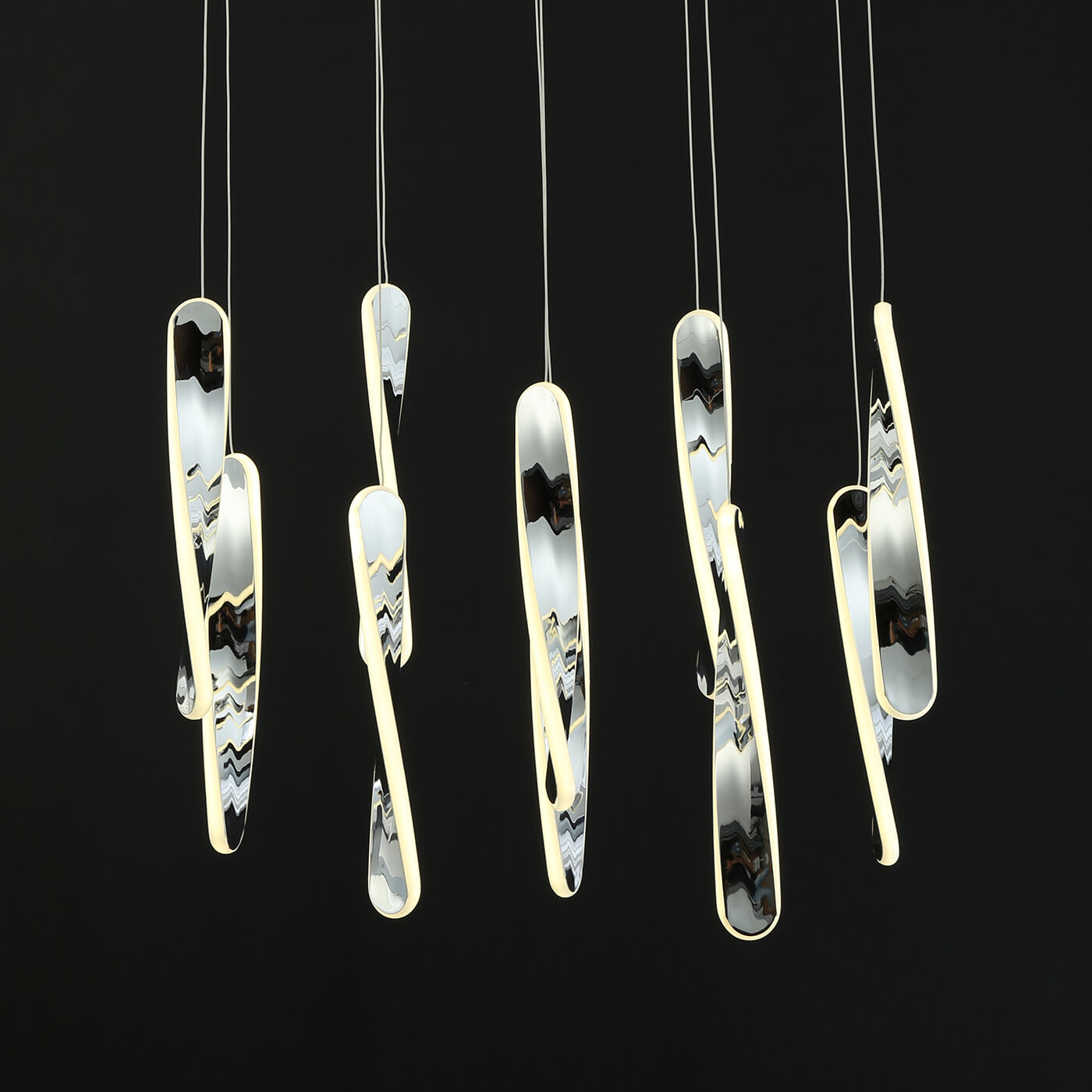 Lampa suspendata moderna KIM S10 cromata cu LED xxW