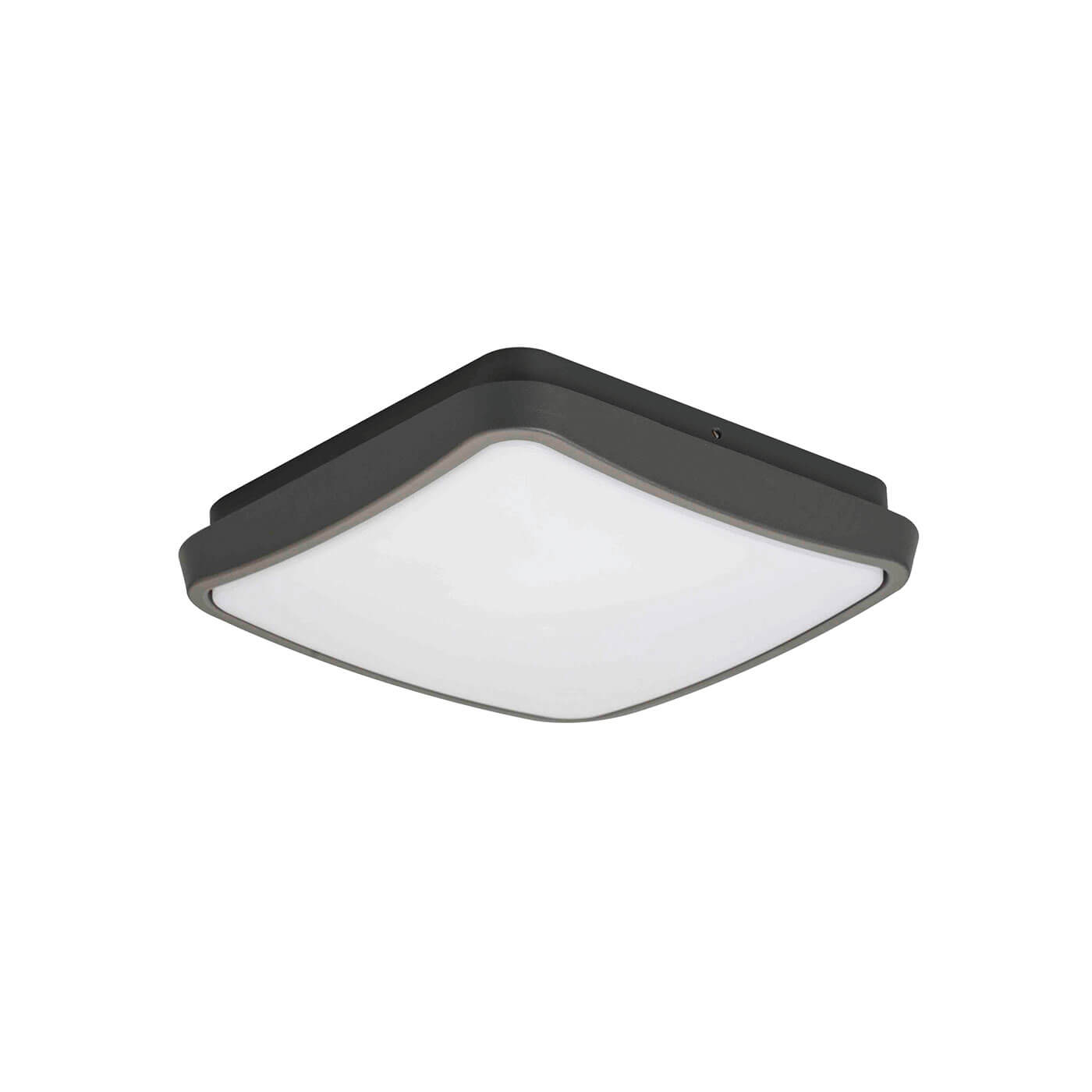 Plafoniera de exterior patrata minimalista TIBUOK gri inchis cu LED 10W