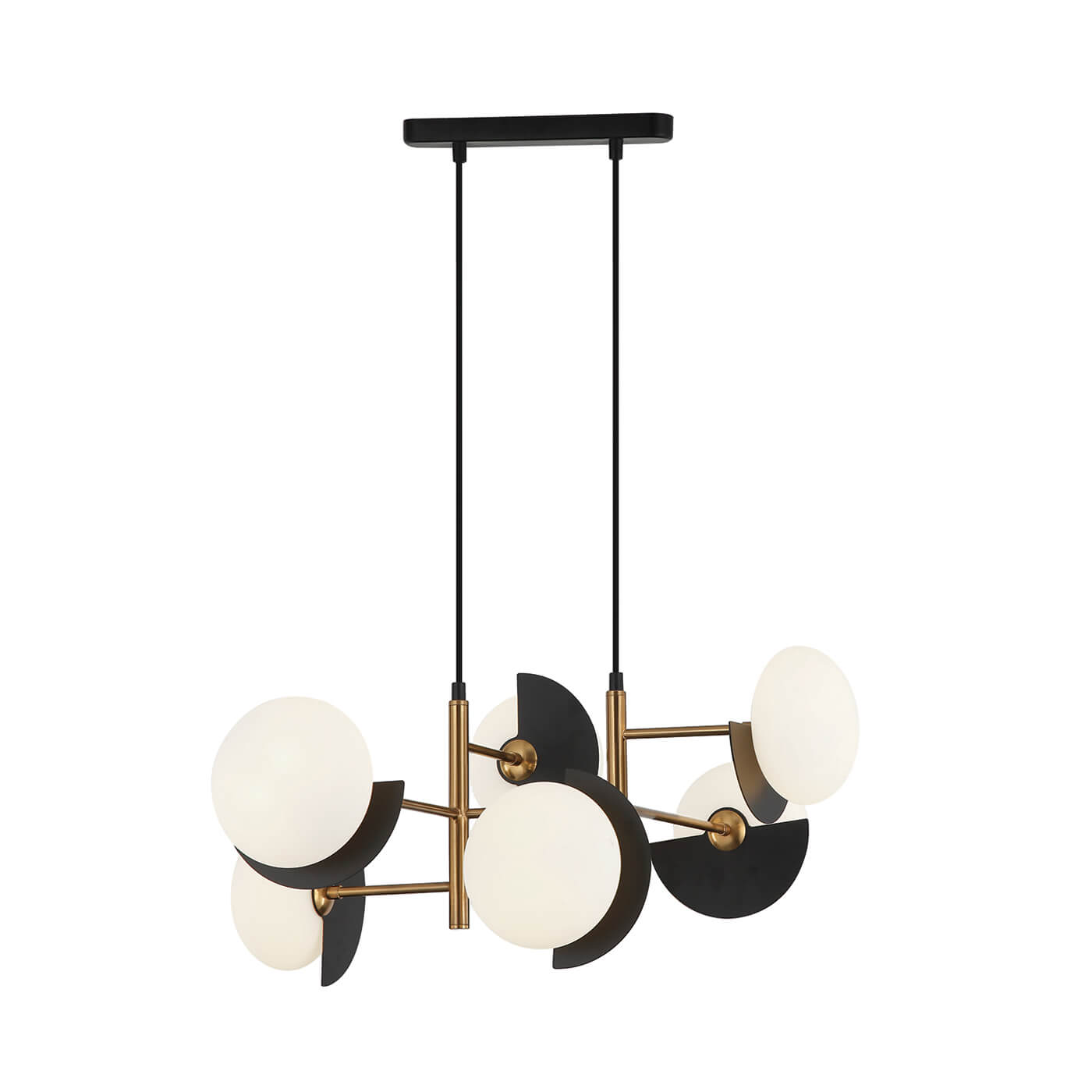 Lampa suspendata glam DARCY cu 6 globuri de sticla de 25W G9, pentru o atmosfera eleganta si luminoasa.