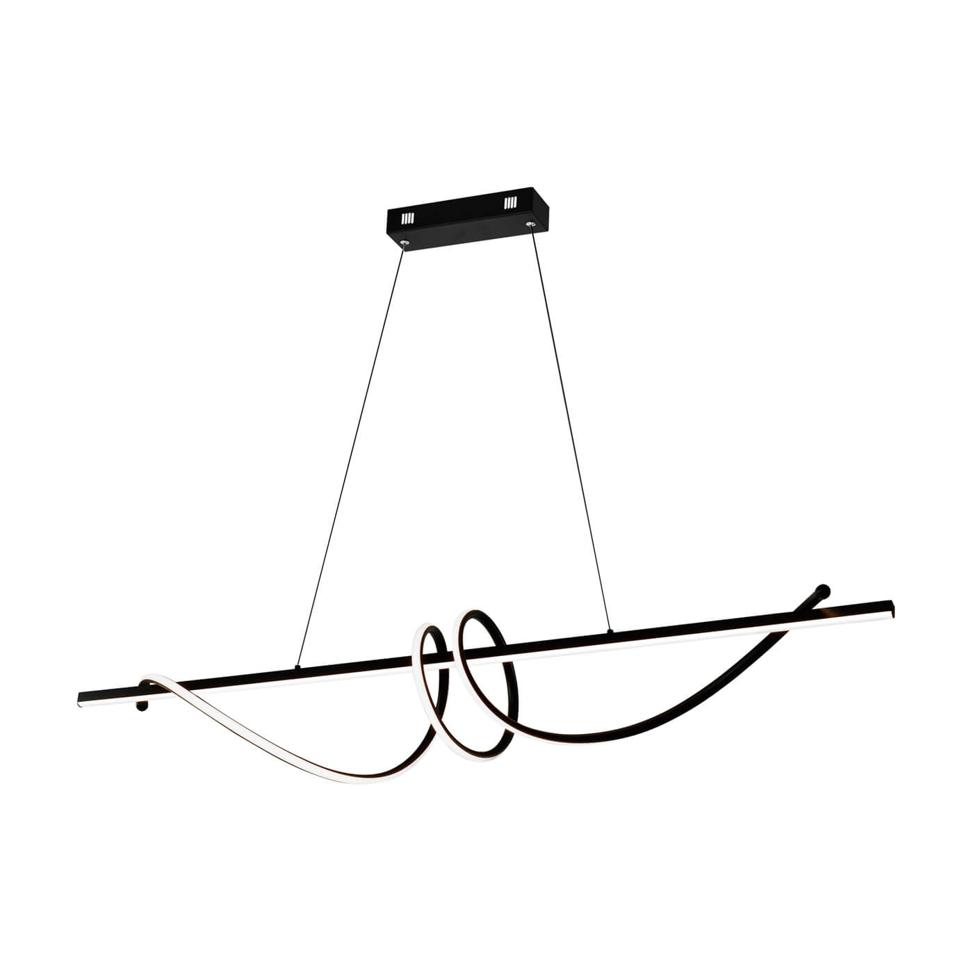 Lampa suspendata neagra CLAUDIA cu LED 47W intr-un decor modern.
