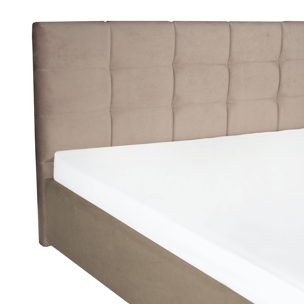 Showroom Domicilio Paturi tapitate crem cu somiera fixa - Padova, tapitat crem, pat pentru dormitor cu somiera fixa