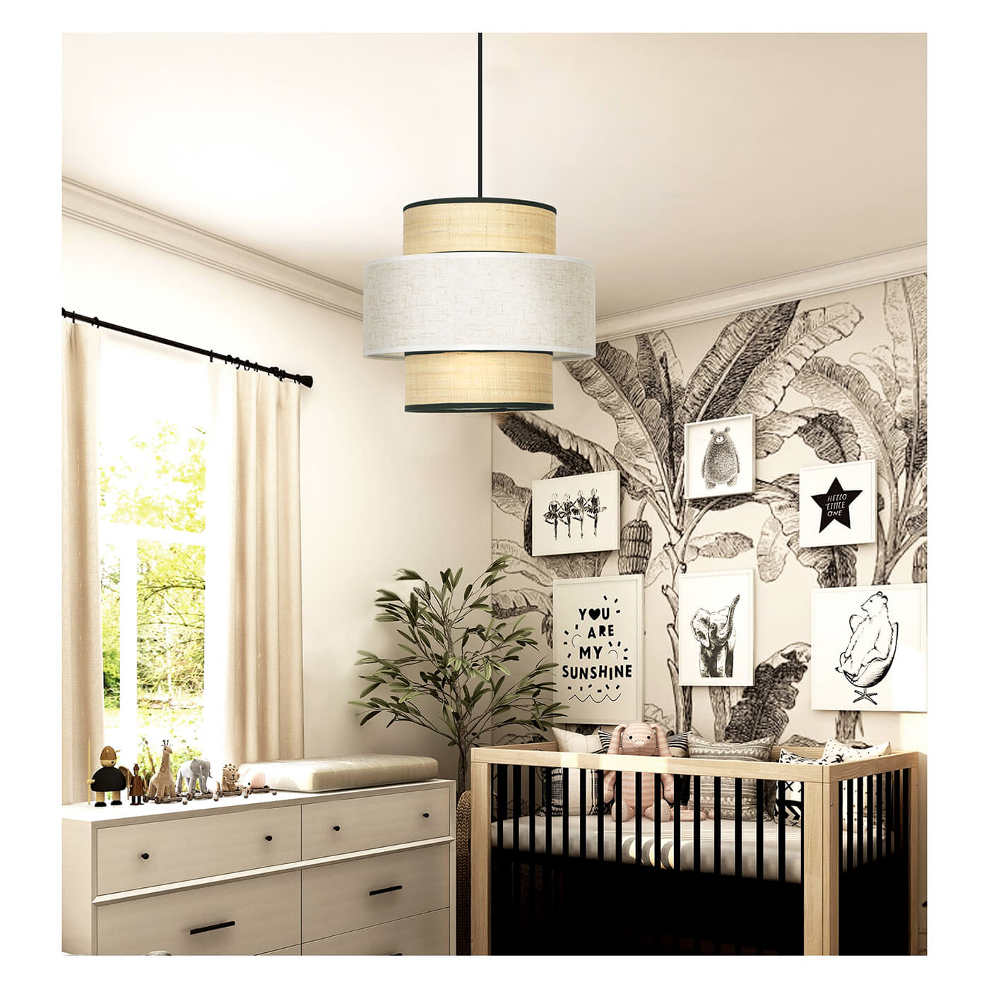 Pendul modern ANDAMAN S2 natur 1x40W E27