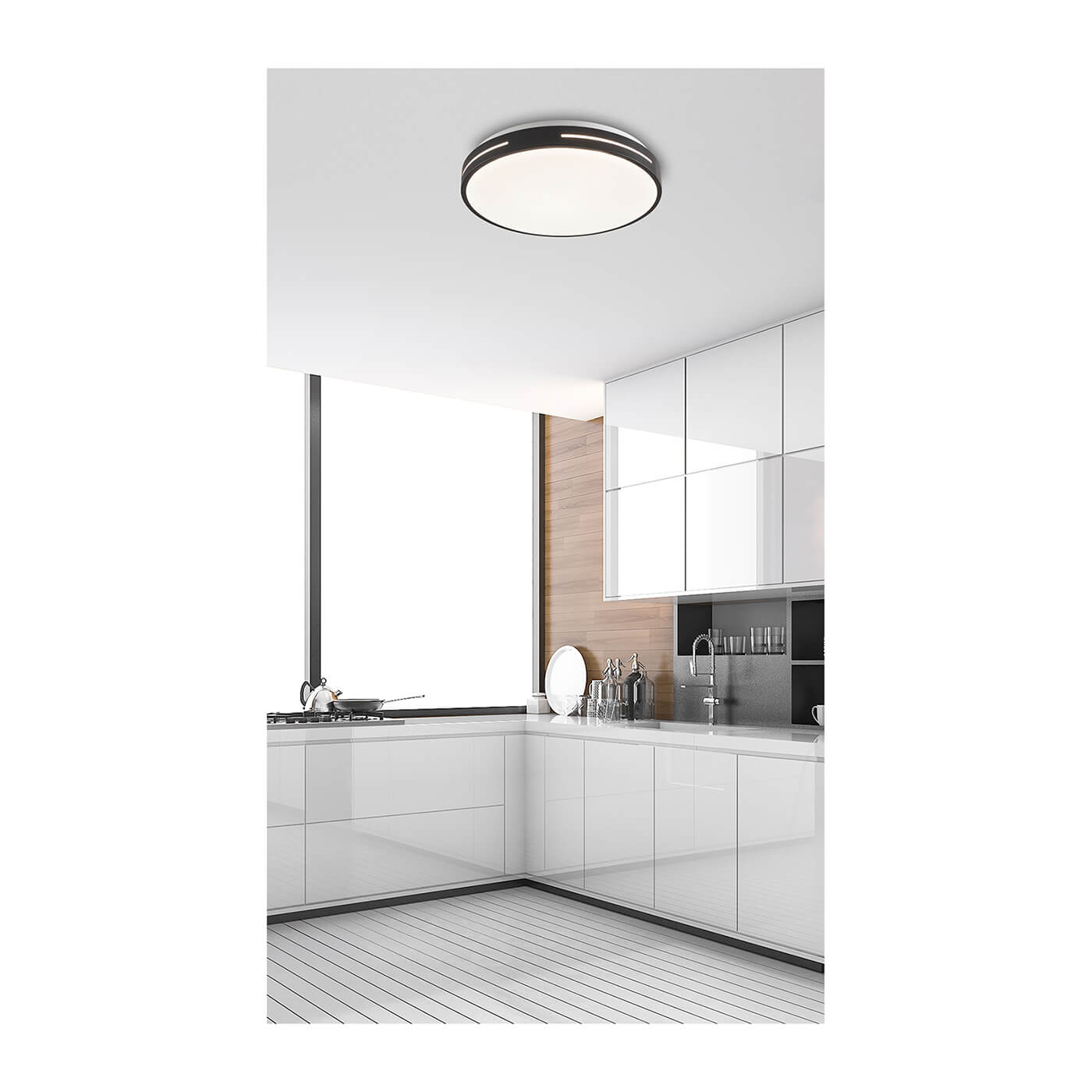 Plafoniera futurista ALEXIA neagra cu LED 30W