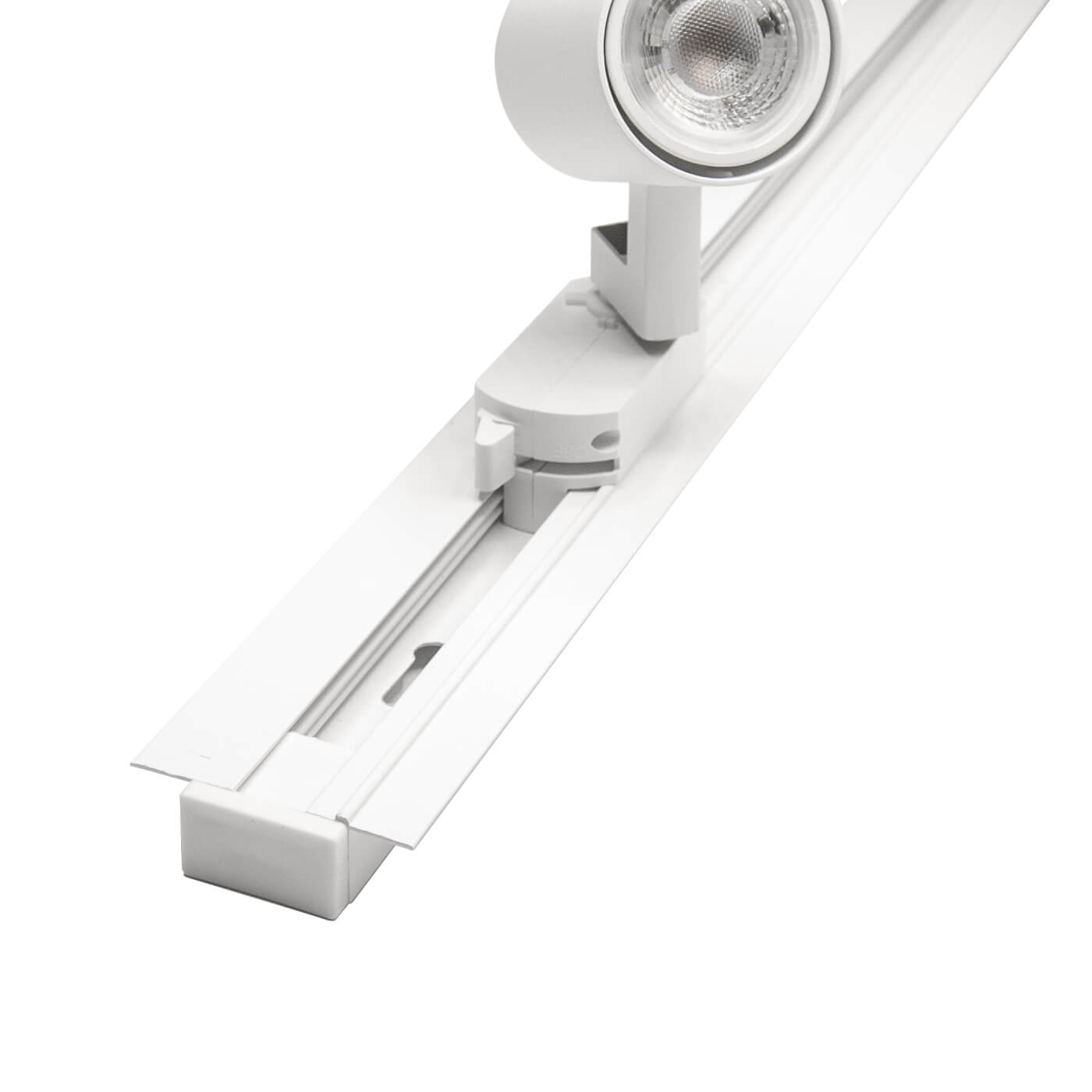 Sina incorporata metalica pentru spoturi LINA C1, in eleganta sa nuanta alba si cu o lungime generoasa de 2 metri, este raspunsul perfect pentru cei care cauta un design avangardist si posibilitati de iluminare personalizata in spatiul lor.