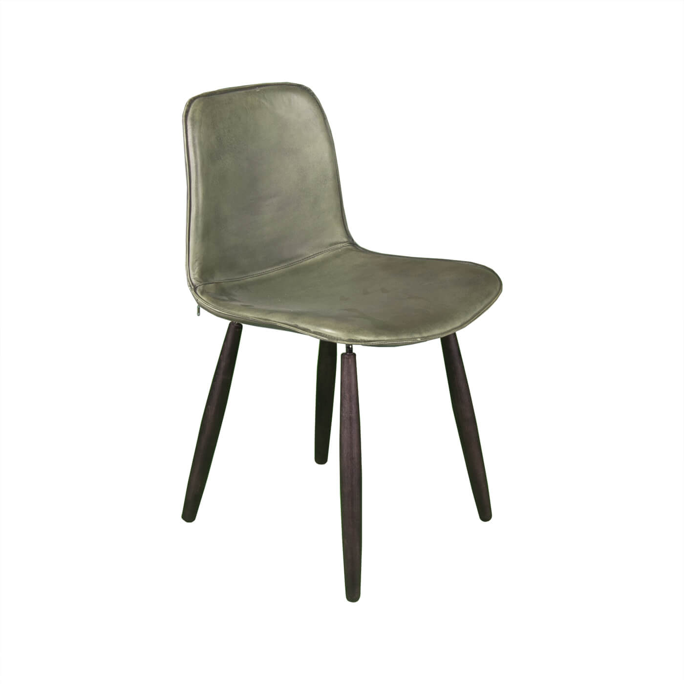 Scaun dining verde JARED din piele