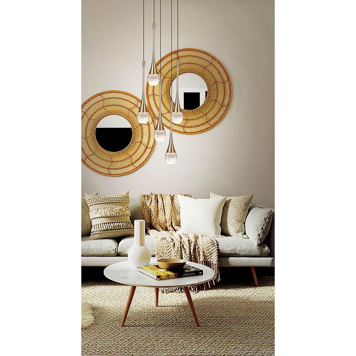 pendul elegant auriu cu led