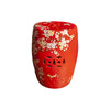 Taburet ceramic YATORO floral rosu pentru living sau dining, design modern