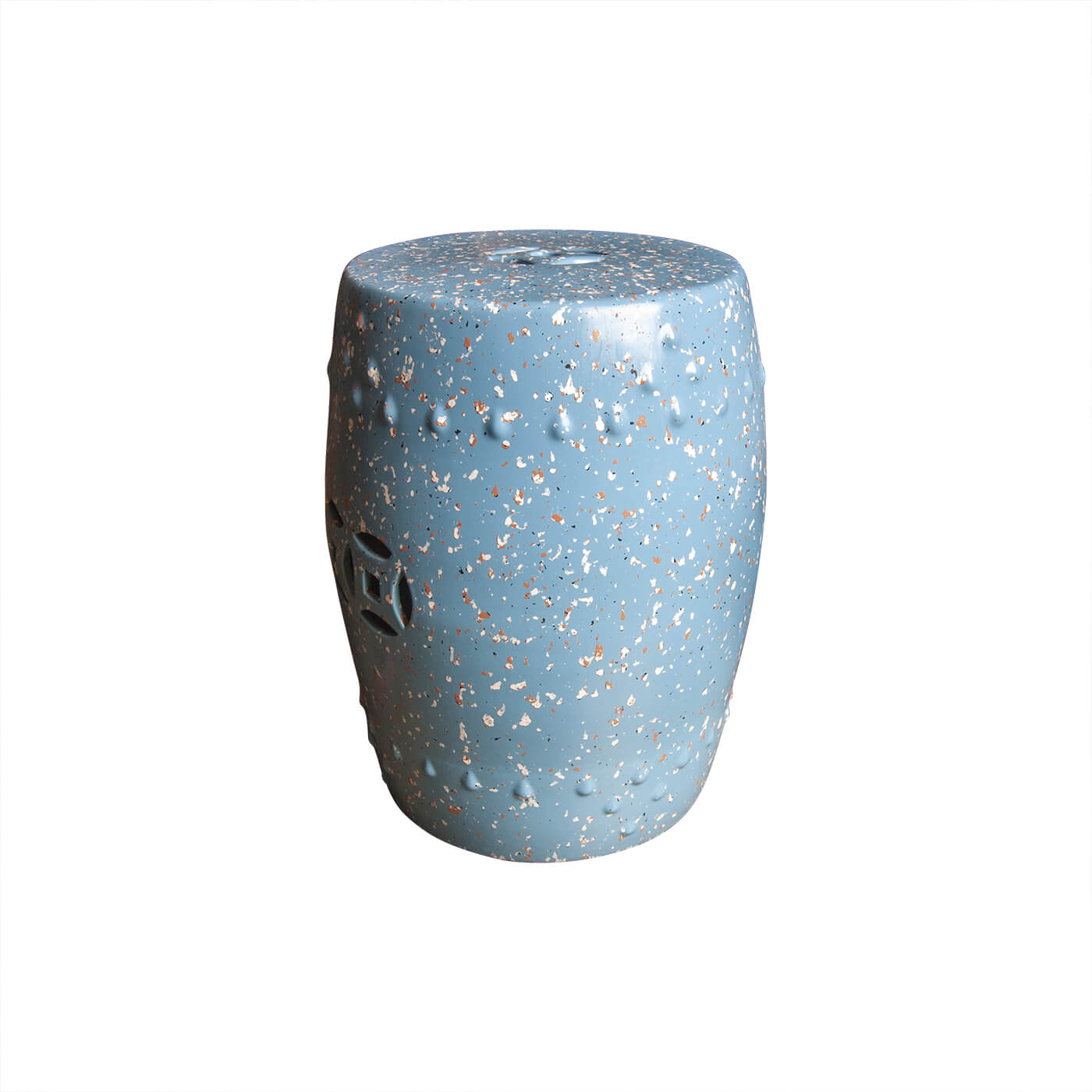 Cauti un taburet ceramic YATORO terrazzo albastru pentru living pentru living sau dining, design modern?