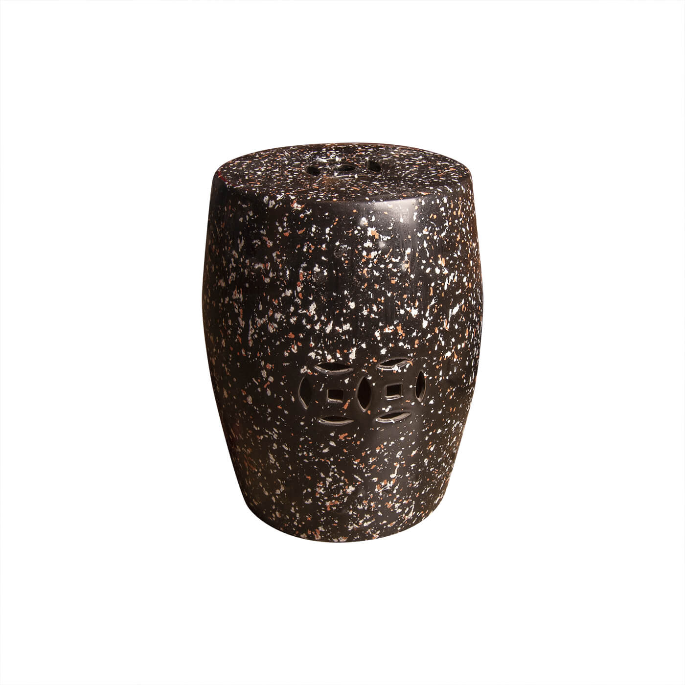 Cauti un taburet ceramic YATORO terrazzo negru pentru living pentru living sau dining, design modern?