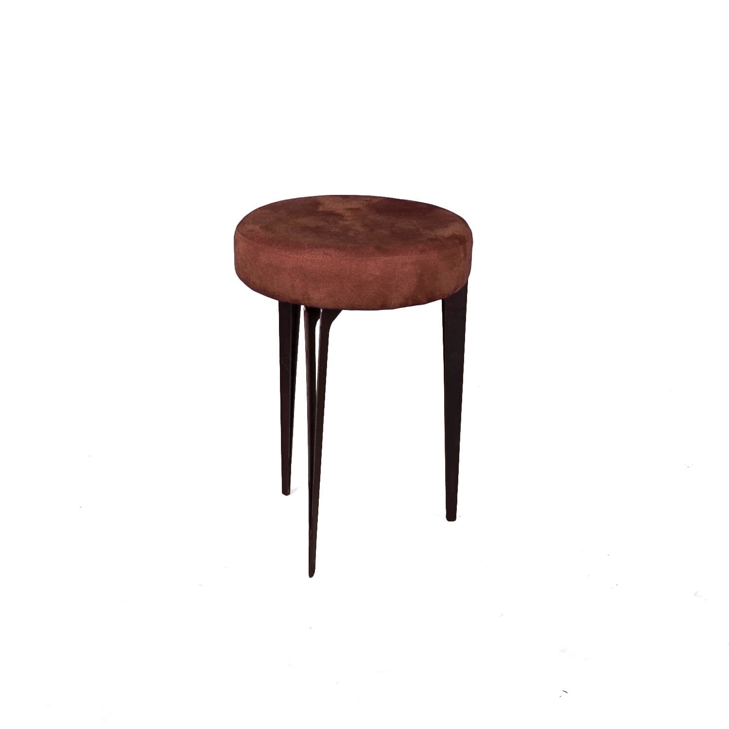 Taburet elegant JORGE maro cu sezut textil