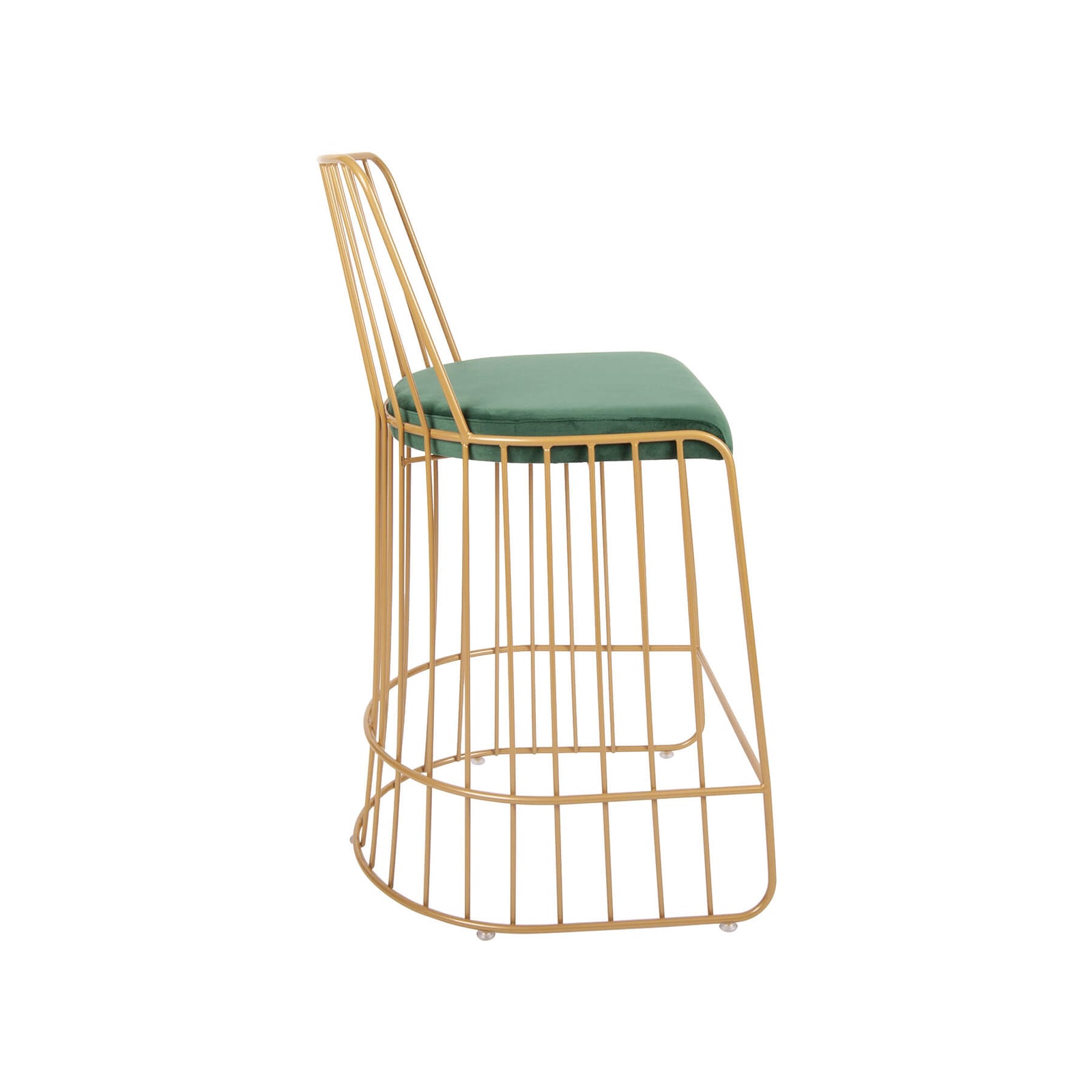 Scaun de bar SHARP auriu mat, sezut catifea, picioare metal