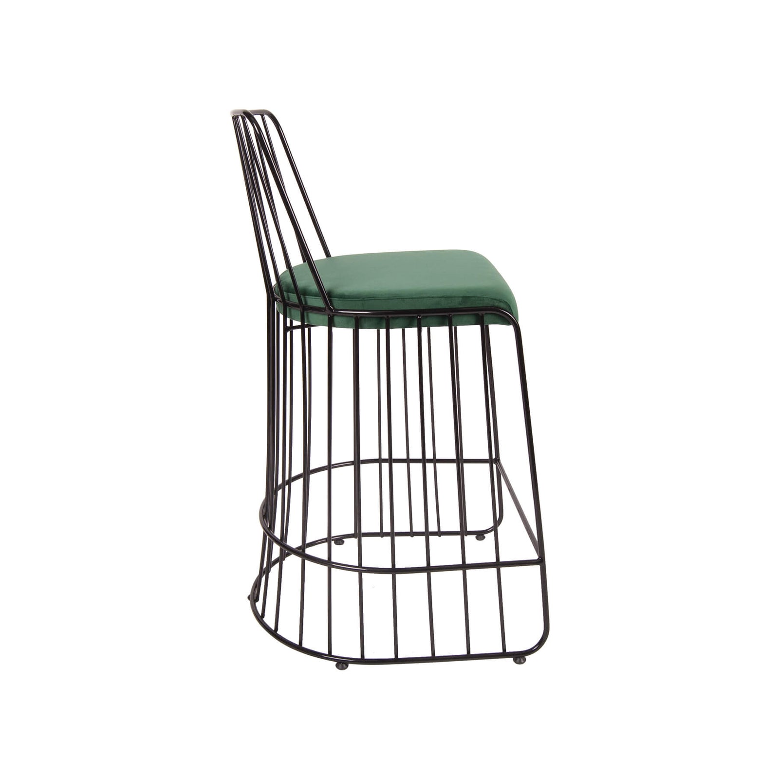 Scaun de bar SHARP negru, sezut catifea, picioare metal, pearl