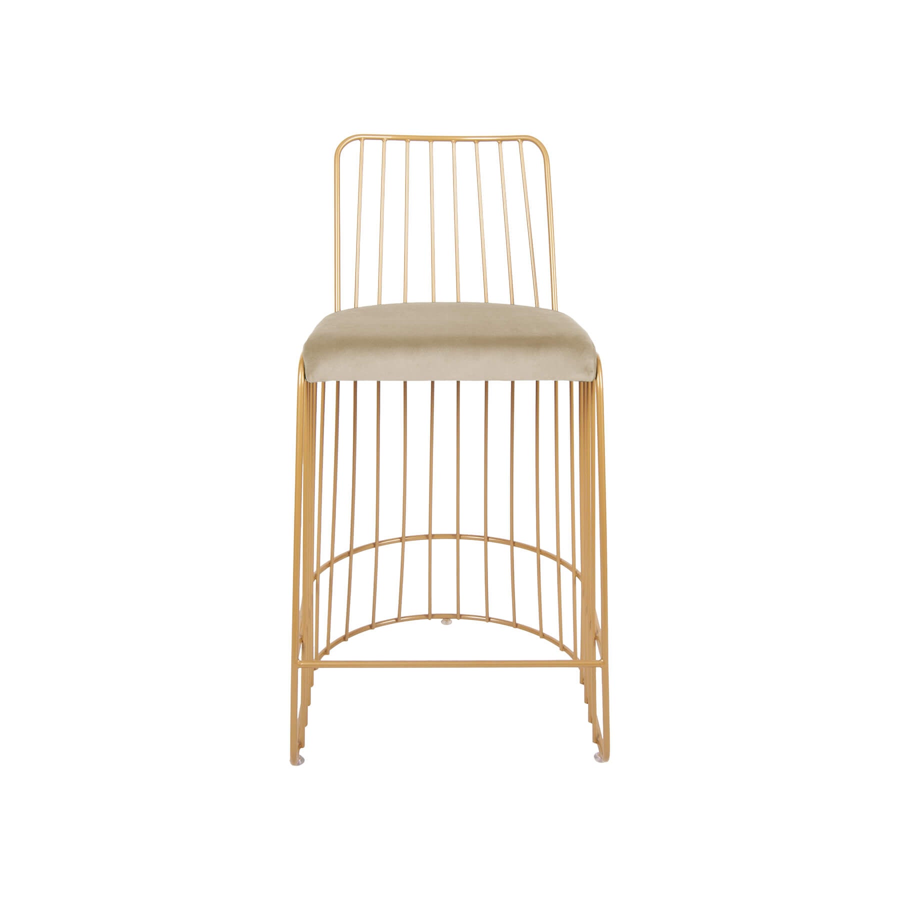 Scaun de bar SHARP auriu mat, sezut catifea, picioare metal, sand