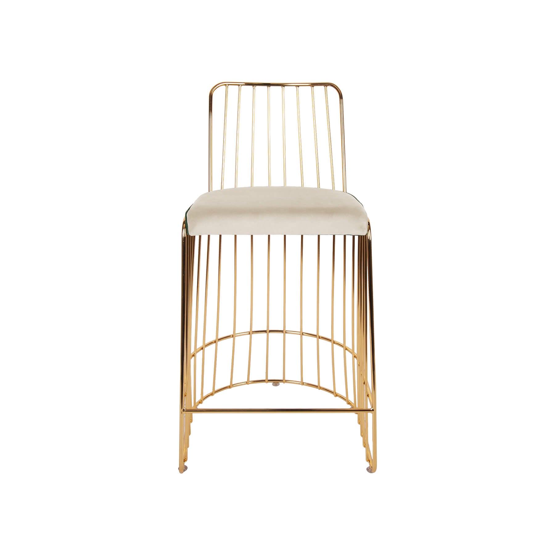 Scaun de bar SHARP auriu, sezut catifea, picioare metal, pearl