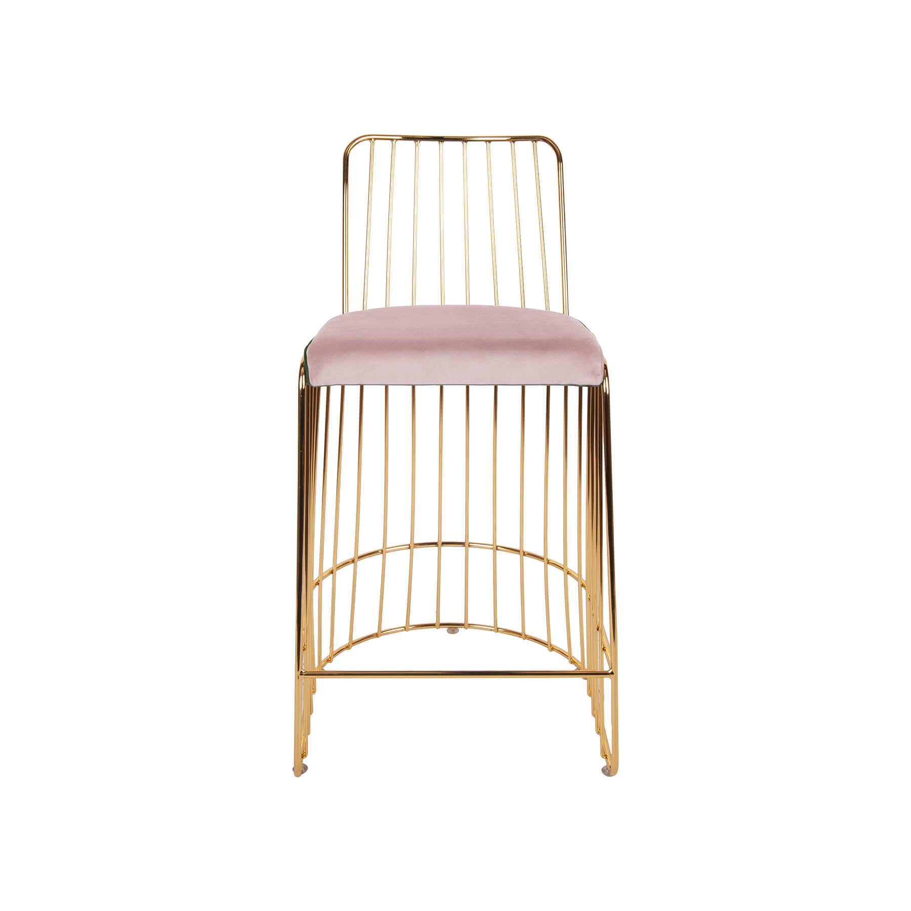 Scaun de bar SHARP auriu, sezut catifea, picioare metal, powder