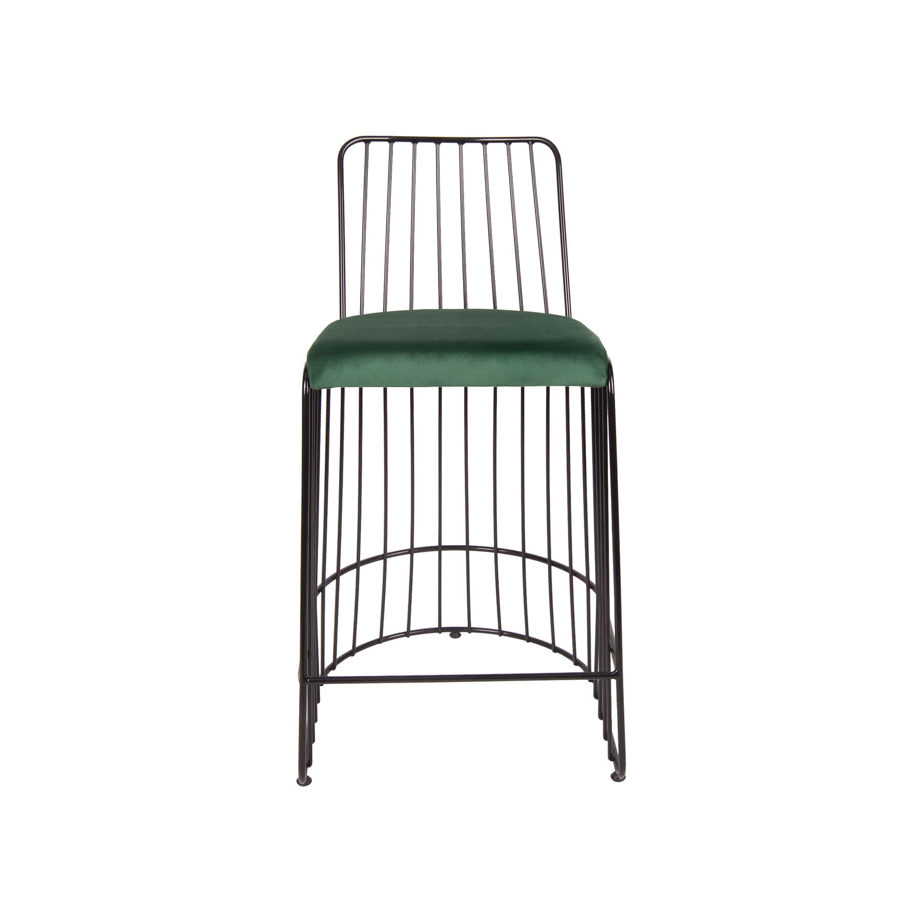 Scaun de bar SHARP negru, sezut catifea, picioare metal, DOMICILIO 2021