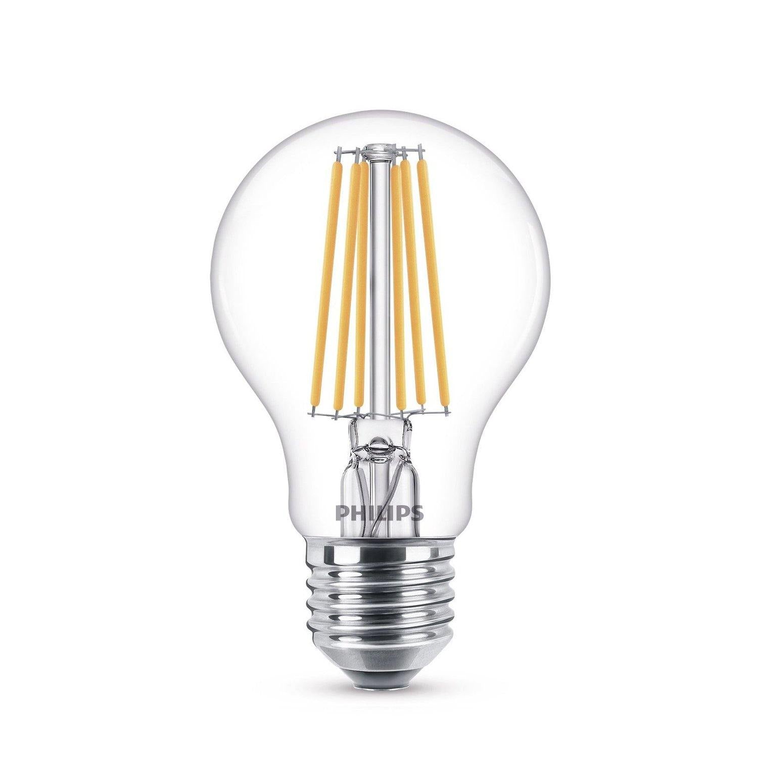 Bec LED Philips A60 E27 10.5W 1521 lumeni, cu filament pentru veioze, lampadare, lustre si corpuri de iluminat