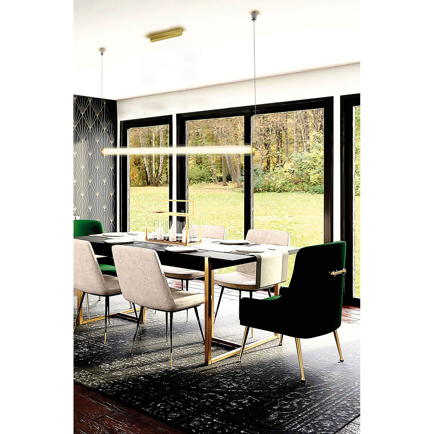 Cauti o lampa suspendata FRIDA cu LED 45W, design modern, elegant, pentru living, dining sau dormitor din colectia de lustre si candelabre Domicilio?