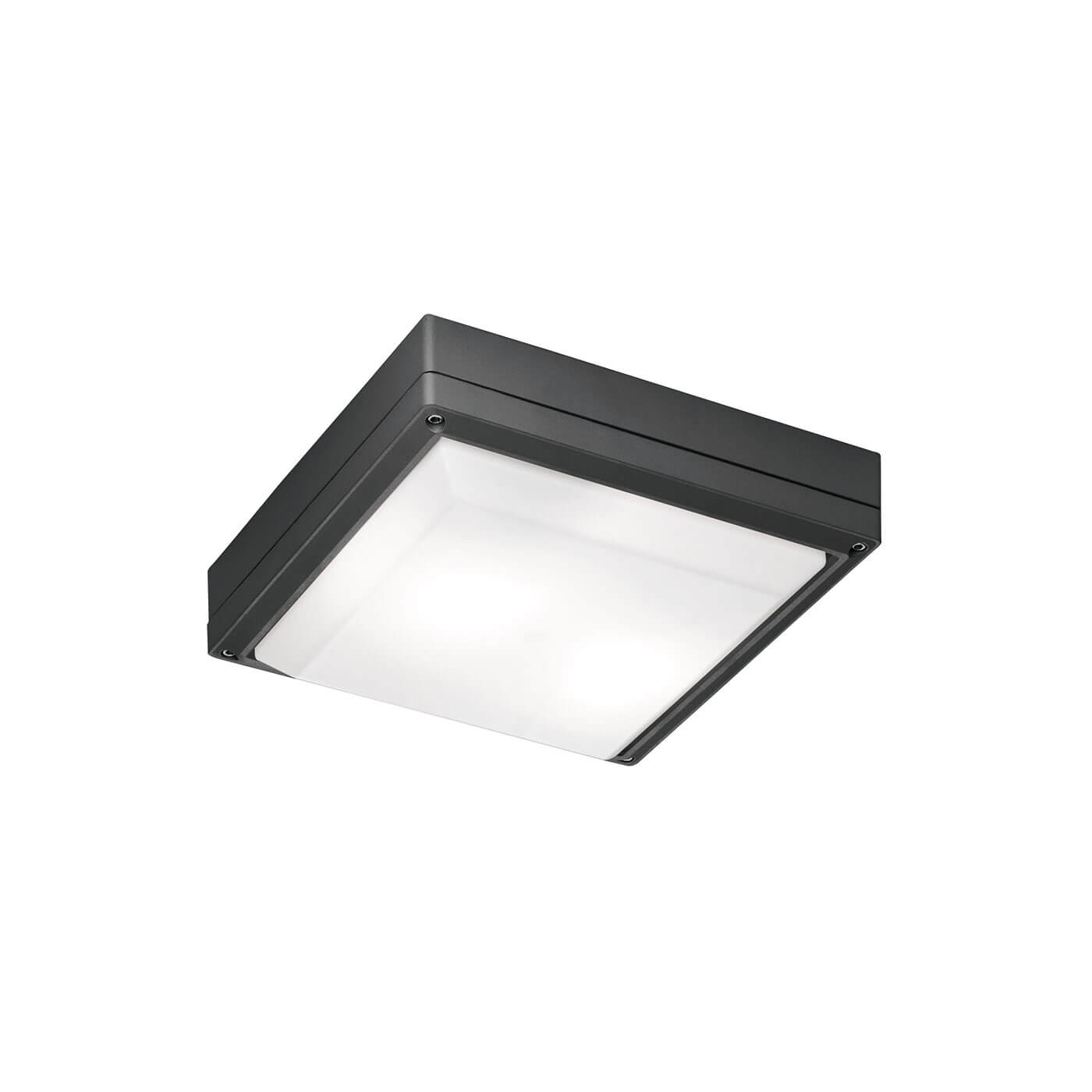 Plafoniera de exterior patrata moderna LEROS gri inchis 2xE27