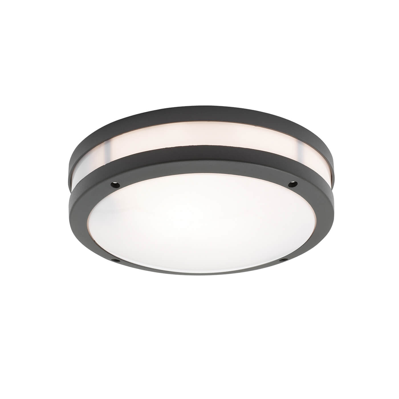 Plafoniera de exterior rotunda moderna CHIOS gri inchis 2xE27