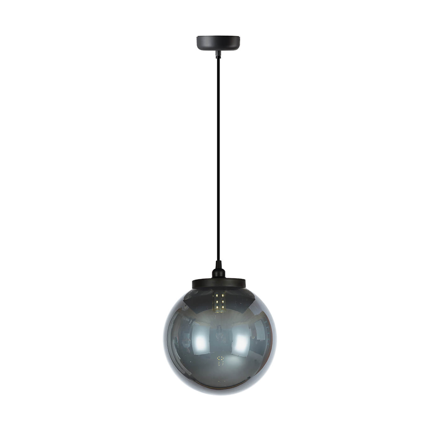 Pendul de exterior modern SMOKE negru fumuriu 1xE27