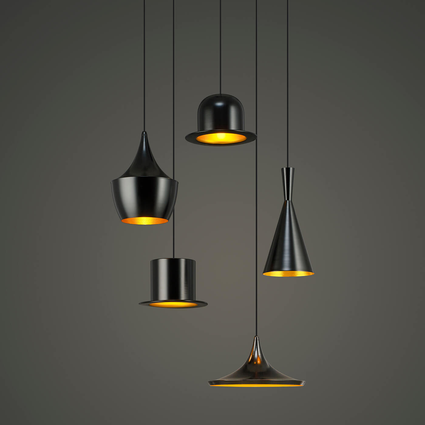 Pendul negru BEATS S4 - Design apartament modern pentru bucatarie sau dormitor