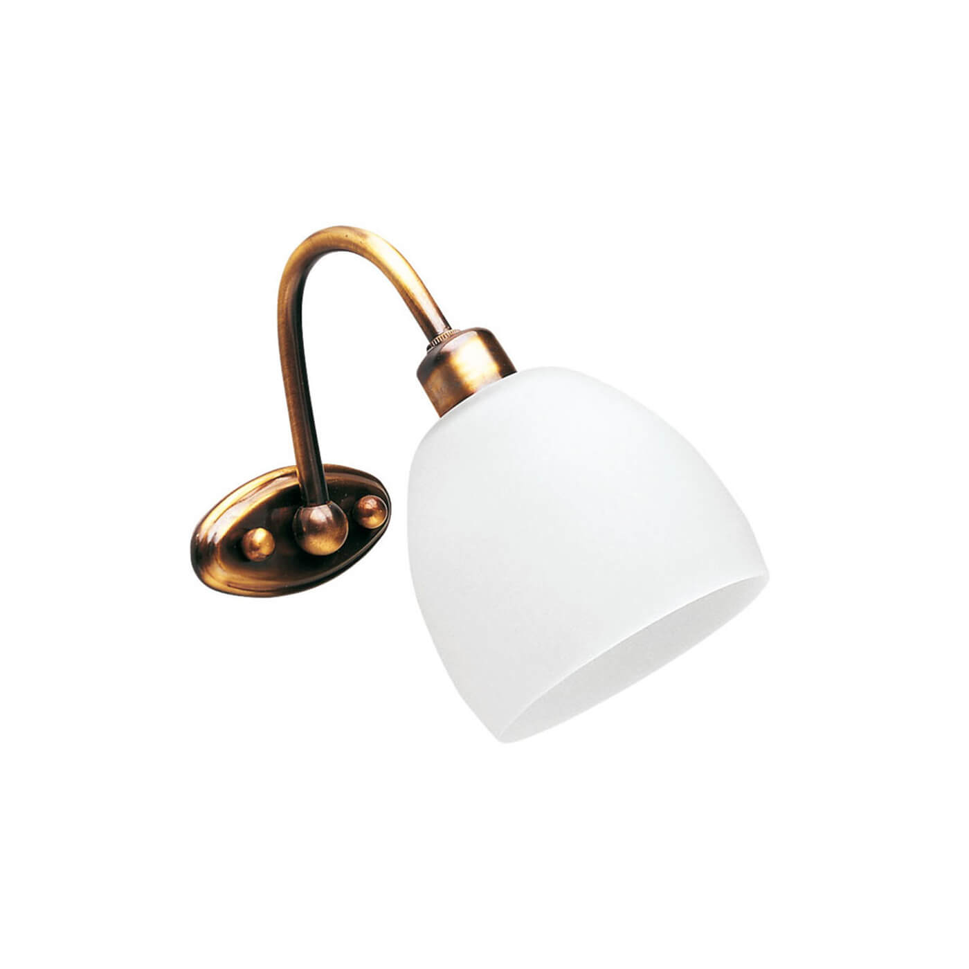 Cauti o aplica aurie NIOBE cu glob alb din sticla  - pentru dormitor sau living, design modern, elegant? Din colectia de lustre si corpuri de iluminat Domicilio