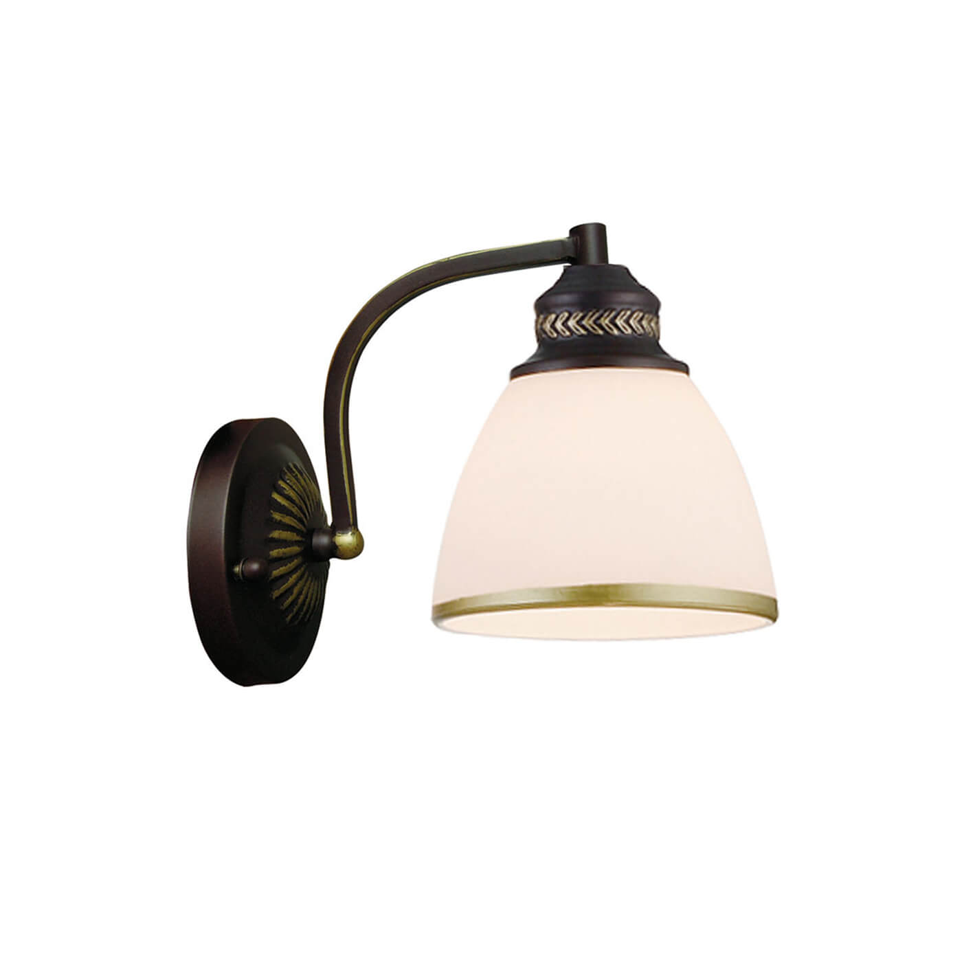 Cauti o aplica alba-maronie CLAIR cu abajur din sticla - pentru living sau dormitor, design clasic, elegant? Din colectia de lustre si corpuri de iluminat Domicilio