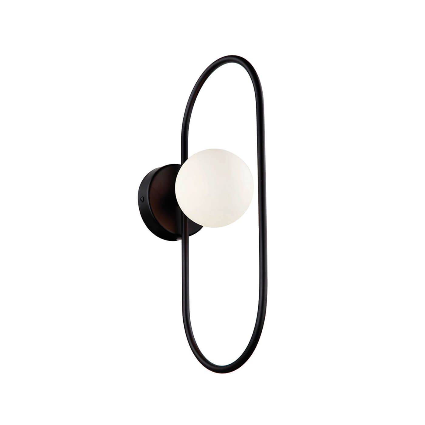 Cauti o aplica neagra FANCY din metal si cu glob de sticla - pentru living sau dormitor, design modern, futurist? Din colectia de lustre si corpuri de iluminat Domicilio