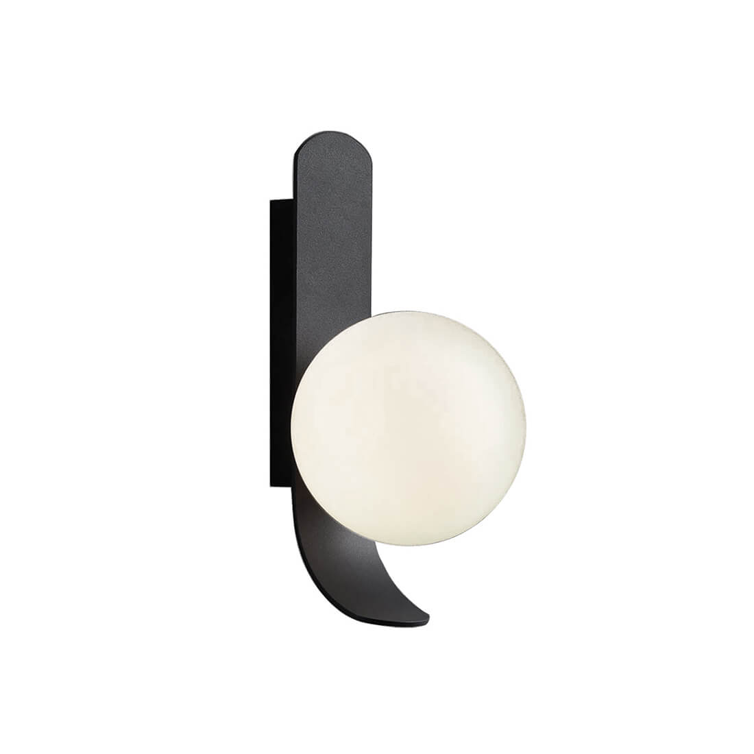 Cauti o aplica neagra POLINA W1 cu glob de sticla, design modern, elegant - pentru sufragerie sau dormitor? Din colectia de lustre si corpuri de iluminat Domicilio