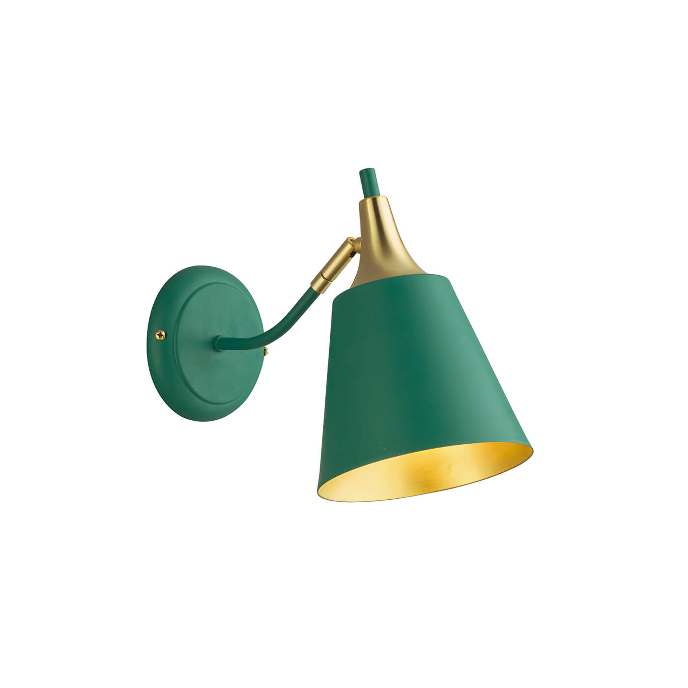 Cauti o aplica din metal verde MENTA cu abajur cu interior auriu - pentru dormitor sau living, design modern, elegant? Din colectia de lustre si corpuri de iluminat Domicilio