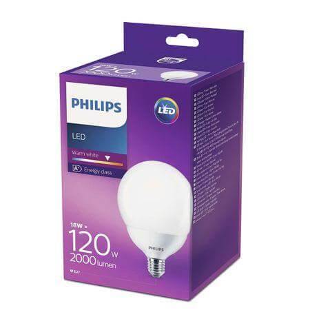 Domicilio Bec LED Philips G120 E27 18W 2000 lumeni, cu glob mat