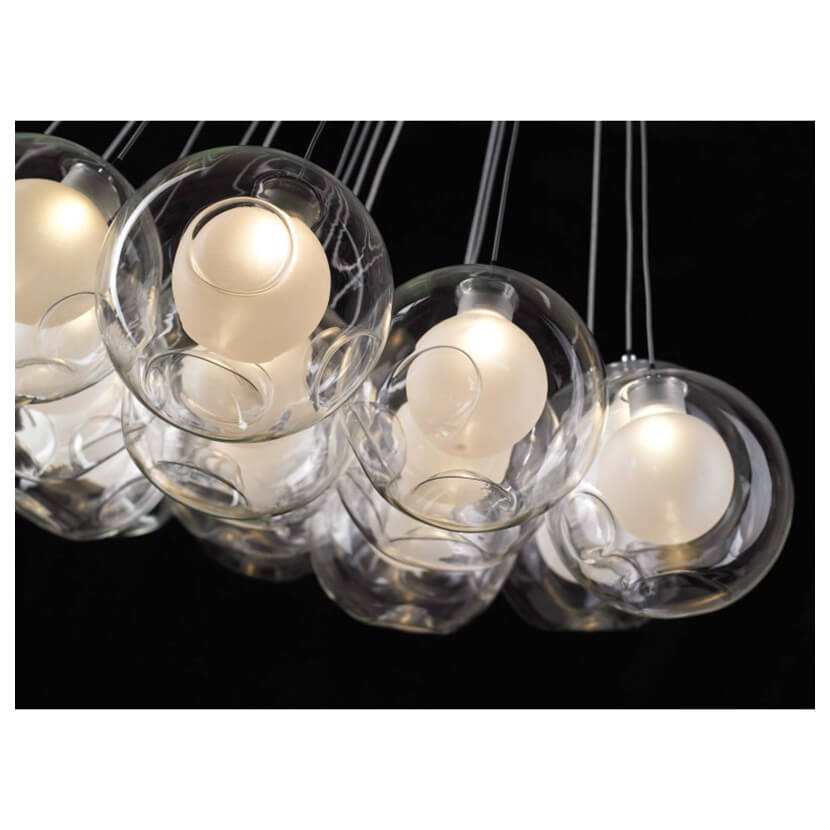 Candelabru transparent de sticla BUNCH S3 pentru camera copilului, Domicilio