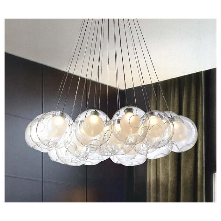 Candelabru transparent de sticla BUNCH S3 pentru camera copilului