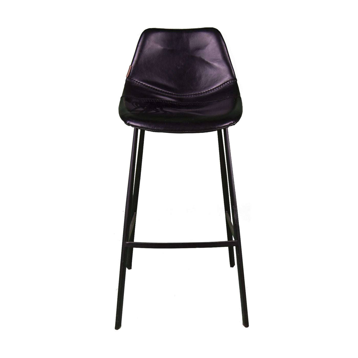 Scaun de bar negru LUIGI cu sezut din piele eco