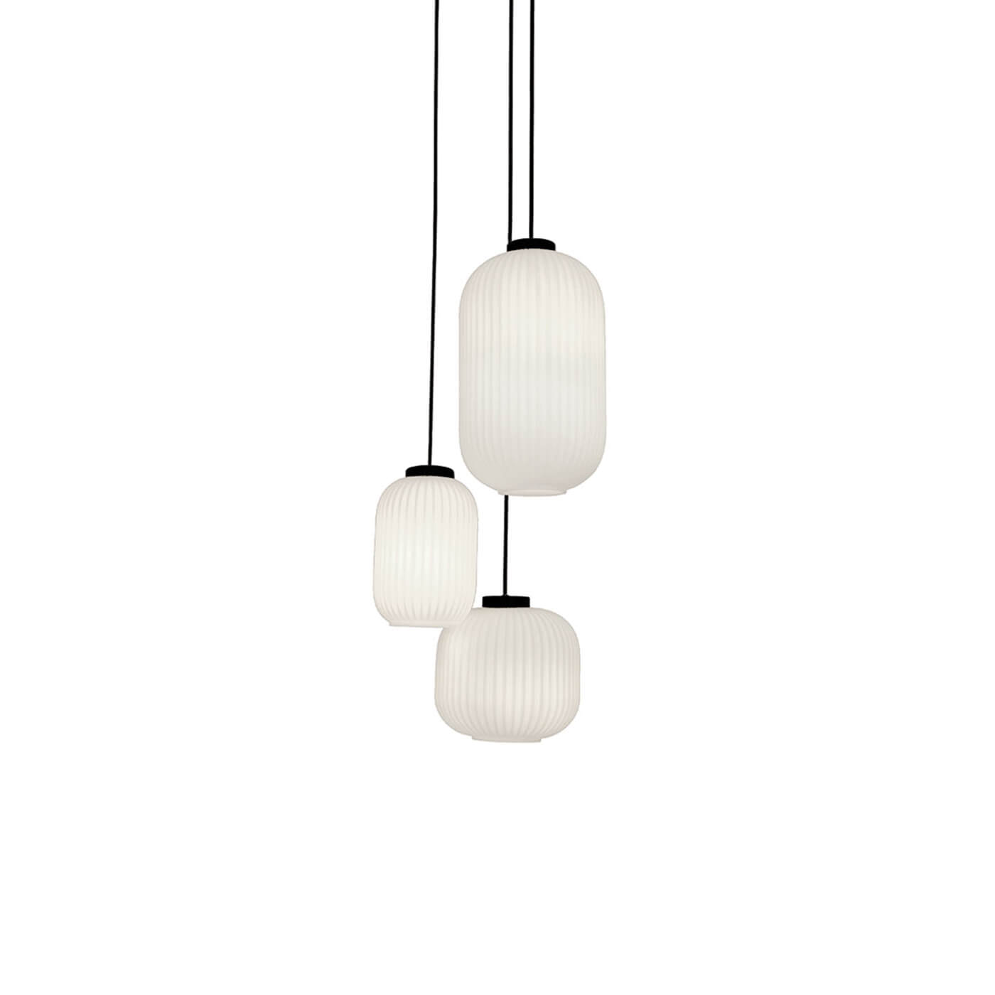 Cauti o lampa suspendata ASTOR S3 cu abajururi din sticla, design modern, elegant, pentru living, dining sau dormitor din colectia de lustre si candelabre Domicilio?