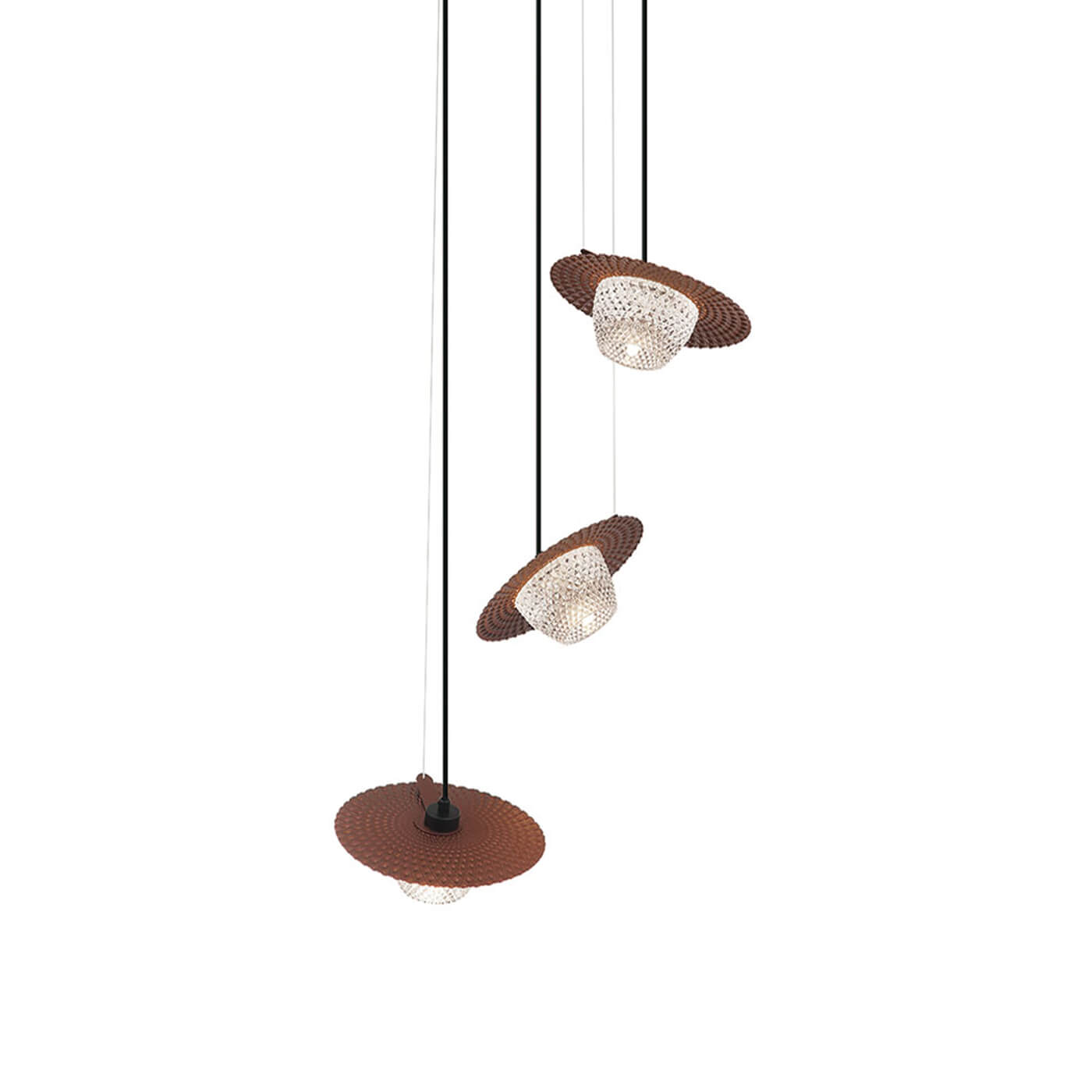 Cauti o lampa suspendata CARMEN S3 din metal si sticla, design modern, elegant, pentru living, dining sau dormitor din colectia de lustre si candelabre Domicilio?