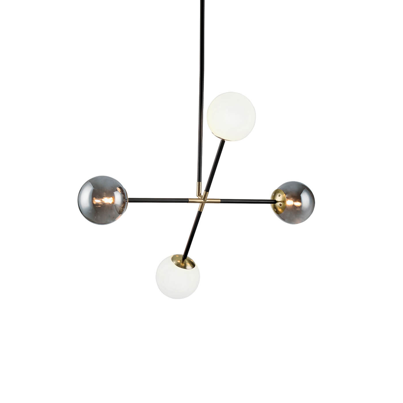 Cauti o lampa suspendata CROSS cu globuri de sticla, design modern, pentru living, dining sau dormitor din colectia de lustre si candelabre Domicilio?
