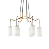 Lampa suspendata ELENOR S6 cu abajururi de sticla pentru living, design modern, pentru living, dining sau dormitor din colectia de lustre si candelabre Domicilio