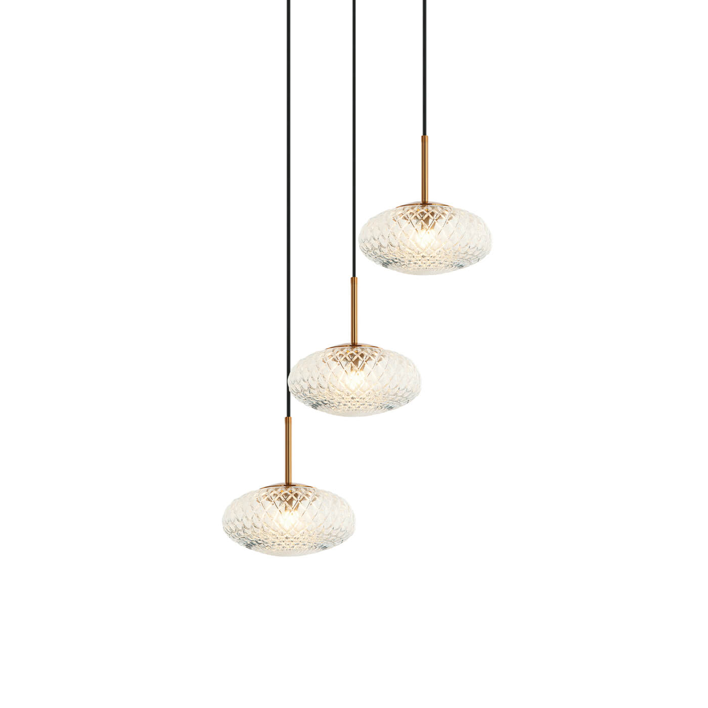 Cauti o lampa suspendata ESTER S3 din sticla pentru living, design modern, pentru living, dining sau dormitor din colectia de lustre si candelabre Domicilio?