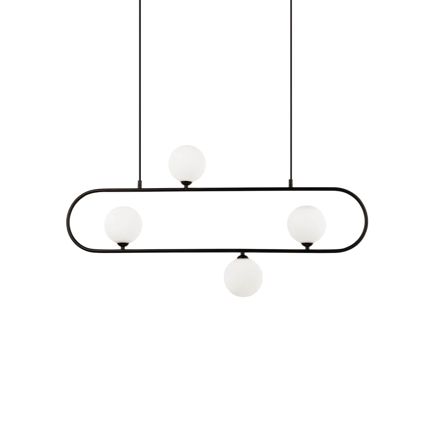 Cauti o lampa suspendata FANCY S3L din metal cu globuri de sticla, design modern, pentru living, dining sau dormitor din colectia de lustre si candelabre Domicilio?