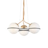 Cauti o lampa suspendata FERERO S3 cu globuri albe din sticla, design modern, elegant, pentru living, dining sau dormitor din colectia de lustre si candelabre Domicilio?