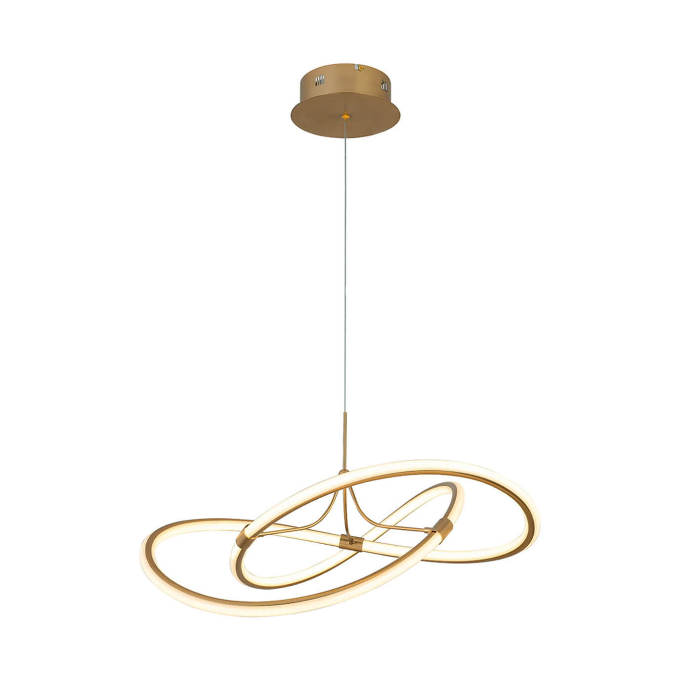 lampa suspendata aurie LORRA cu LED 60W, design minimalist, elegant, pentru living, dining sau dormitor din colectia de lustre si candelabre Domicilio