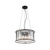 Lampa suspendata neagra RONDA S4 din sticla, design modern, elegant, pentru living, dining sau dormitor