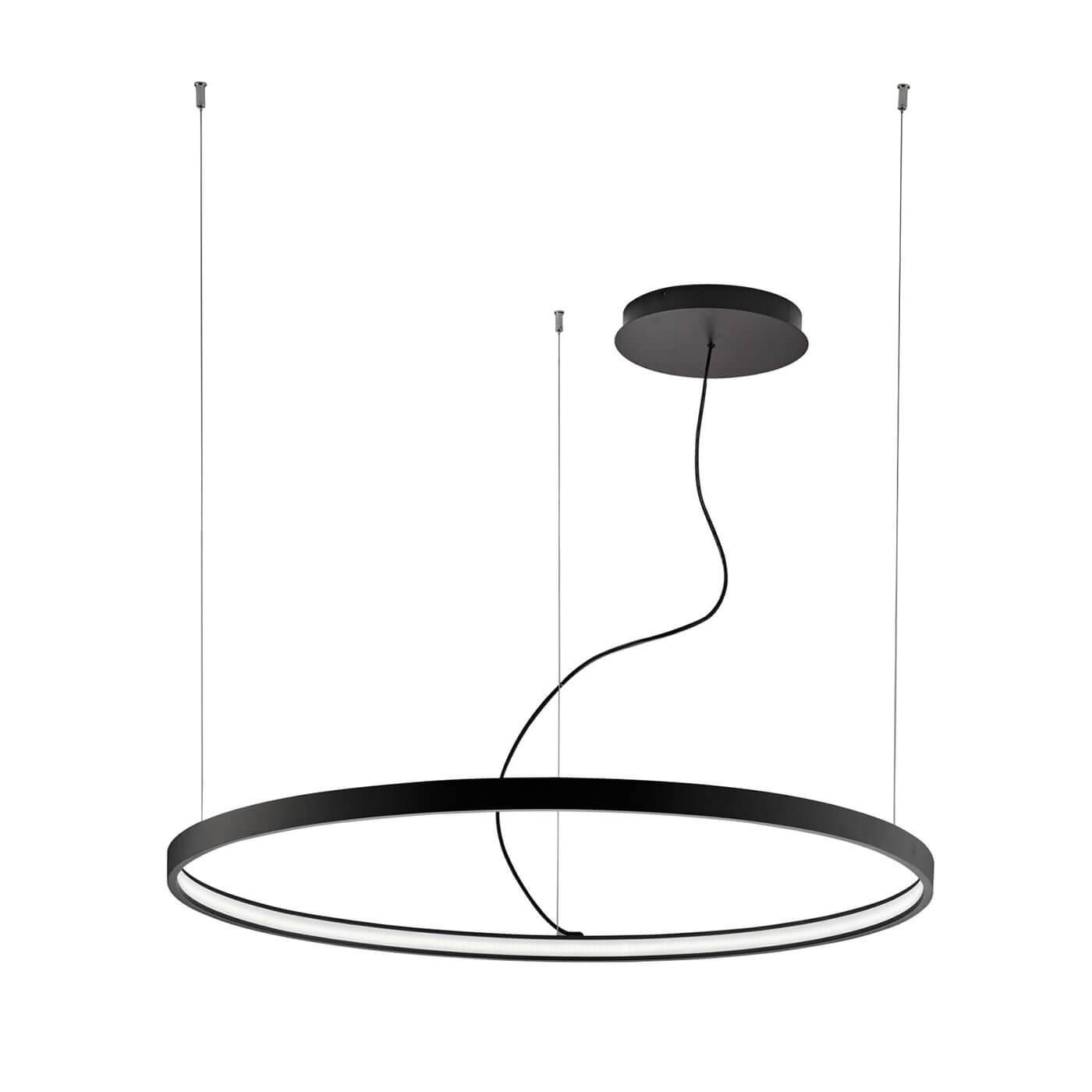 Cauti o lampa suspendata VERDI 2 neagra cu LED, design modern, minimalist, pentru living, dining sau dormitor din colectia de lustre si candelabre Domicilio?