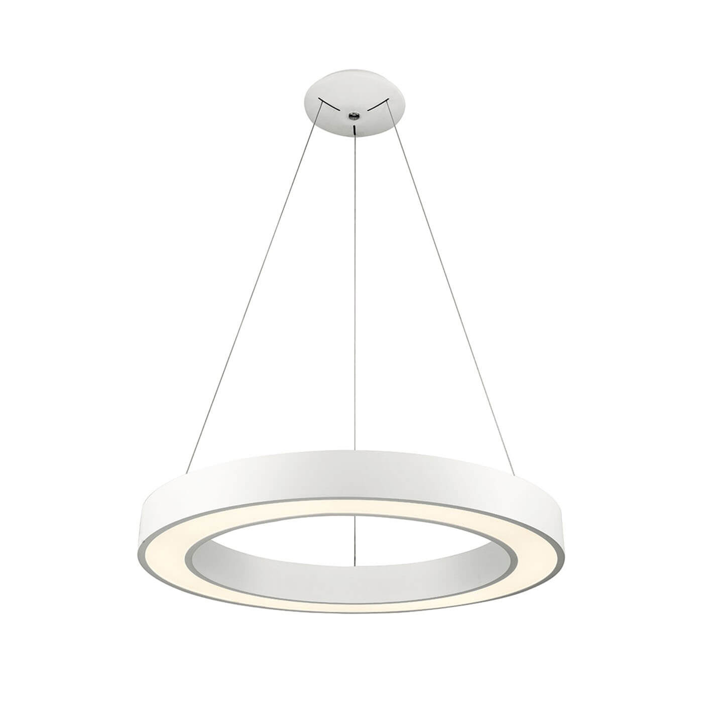 Cauti o lampa suspendata alba APOLLO cu LED 38W, design modern, minimalist, pentru living, dining sau dormitor din colectia de lustre si candelabre Domicilio?